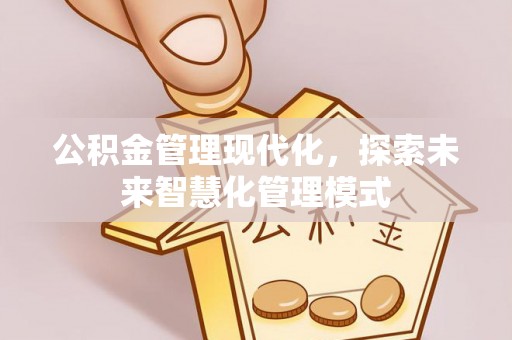 垣曲公积金管理现代化，探索未来智慧化管理模式