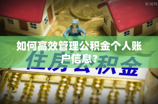 垣曲如何高效管理公积金个人账户信息？
