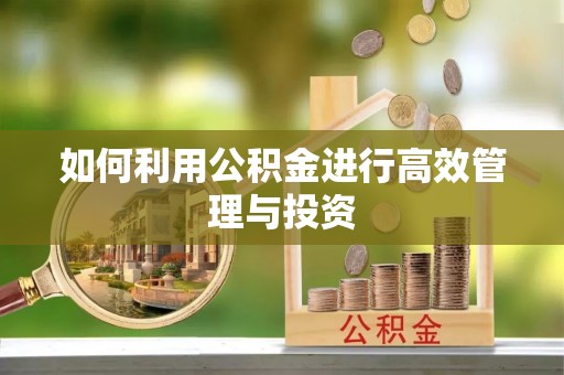 垣曲如何利用公积金进行高效管理与投资